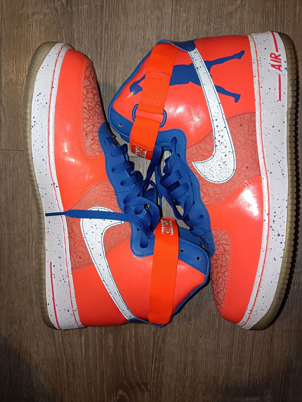 Nike Air Force 1 High Rashee Wallace Bright Orange & Royal Blue Sneakers